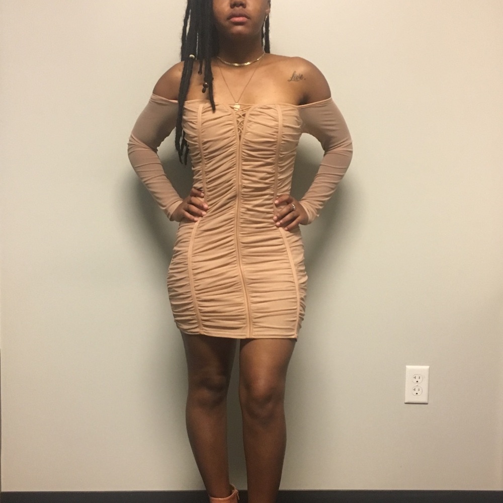 Long sleeve Cream Dress